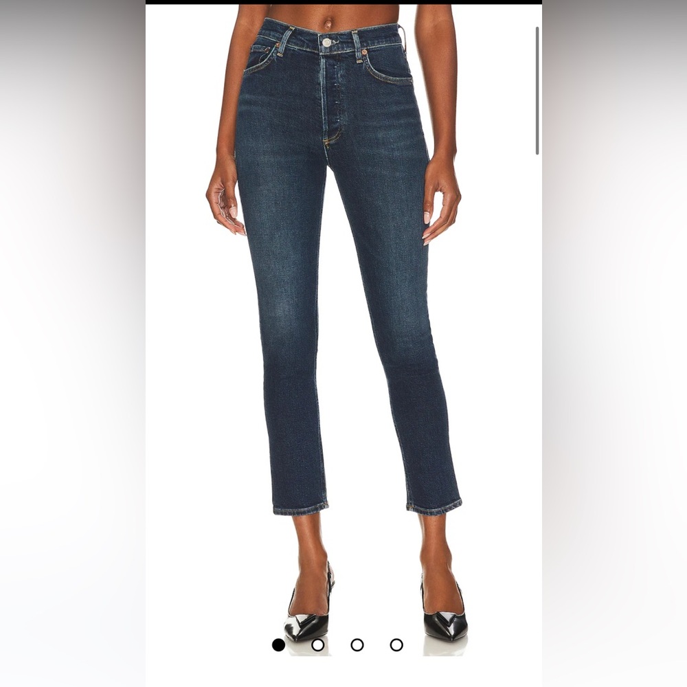 Agolde Nico High Rise Slim Fit (Stretch) in Ovation Wash.